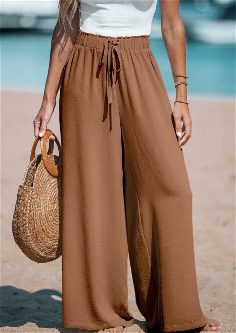 Women's Drawstring-Style Wide Pants