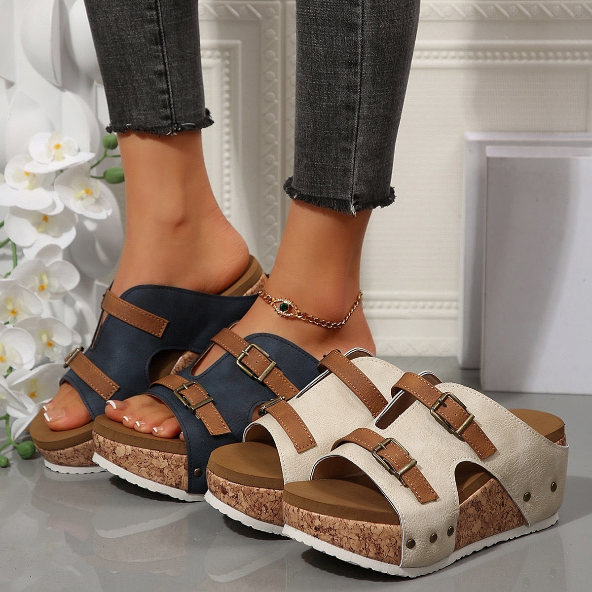 Women's Buckle Wedge Sandals – Summer Style