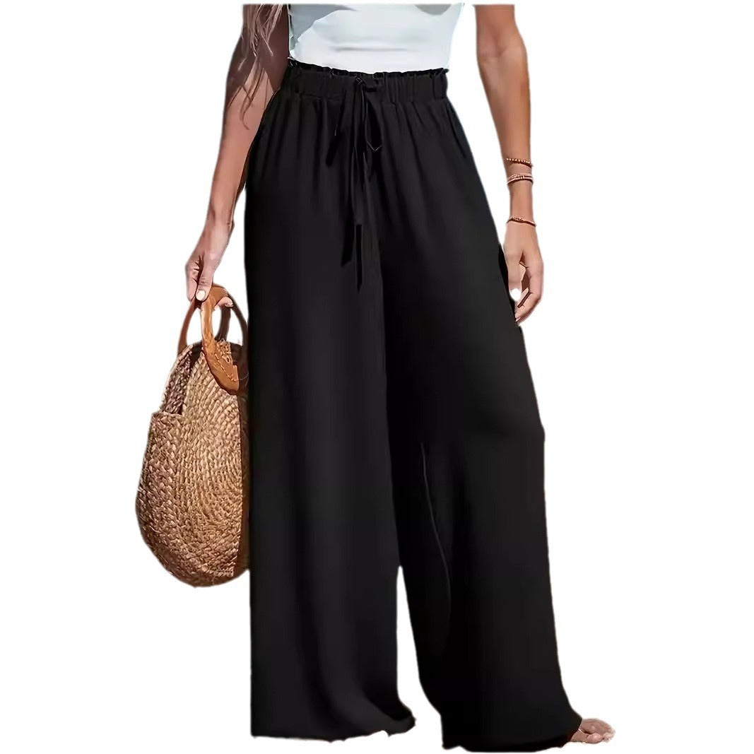 Women's Drawstring-Style Wide Pants