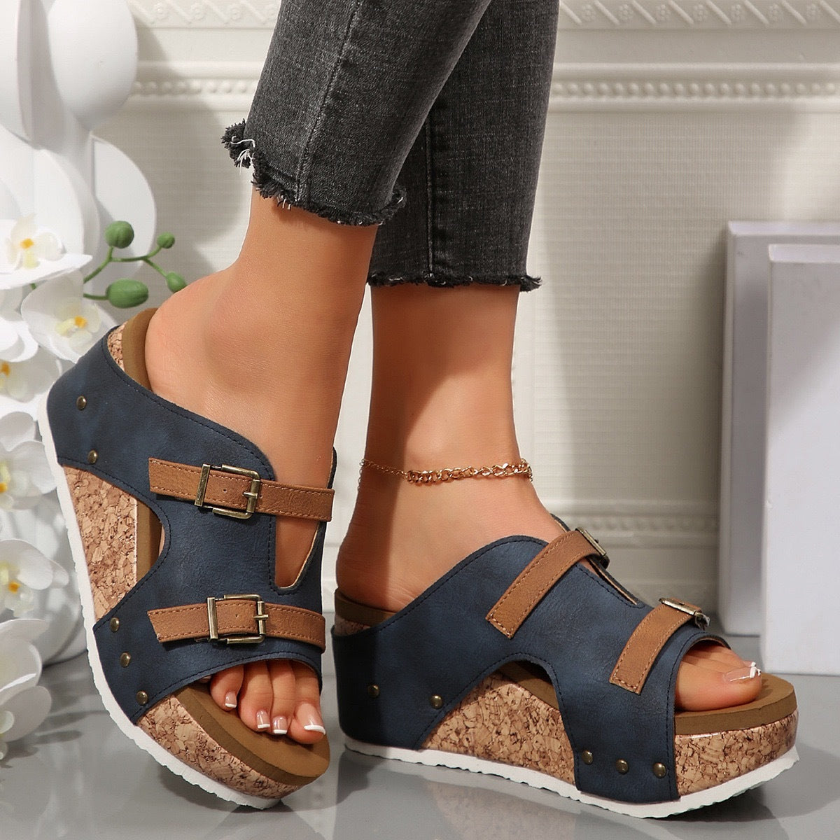 Women's Buckle Wedge Sandals – Summer Style