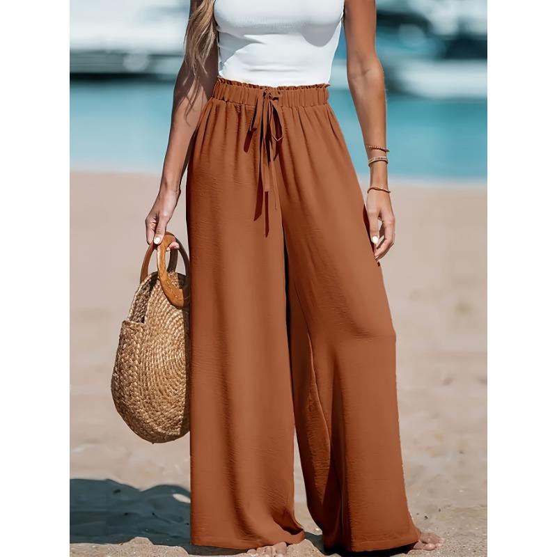 Women's Drawstring-Style Wide Pants