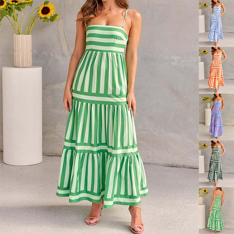 Backless Summer Maxi Dress with Pockets