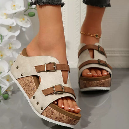 Women's Buckle Wedge Sandals – Summer Style