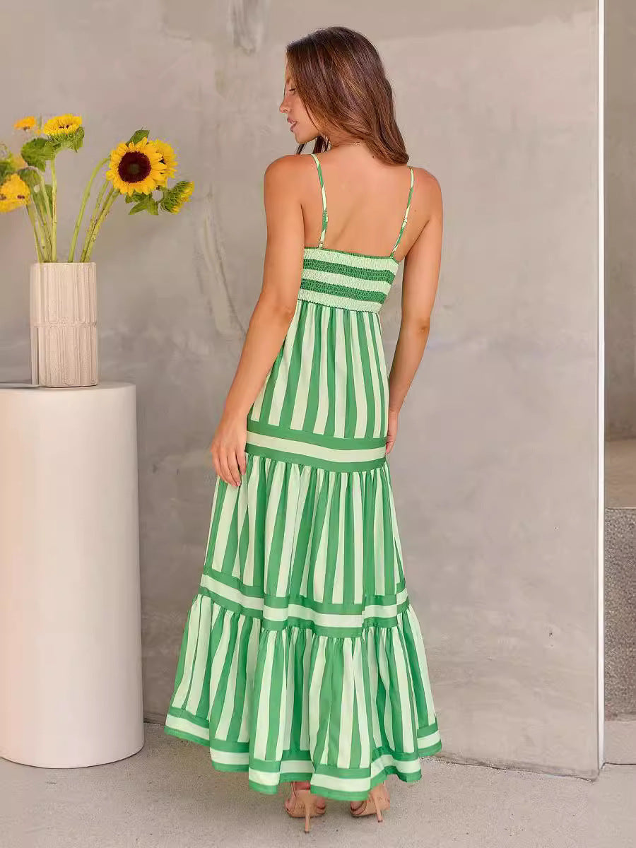 Backless Summer Maxi Dress with Pockets