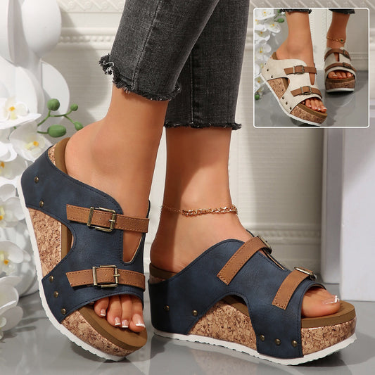 Women's Buckle Wedge Sandals – Summer Style