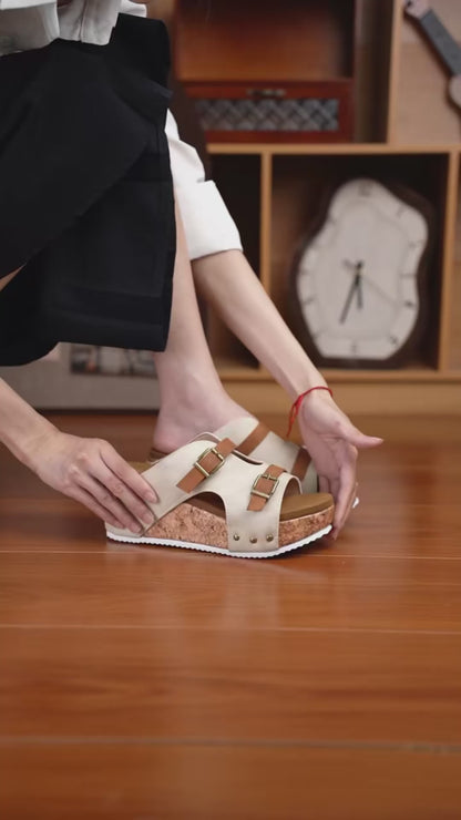 Women's Buckle Wedge Sandals – Summer Style