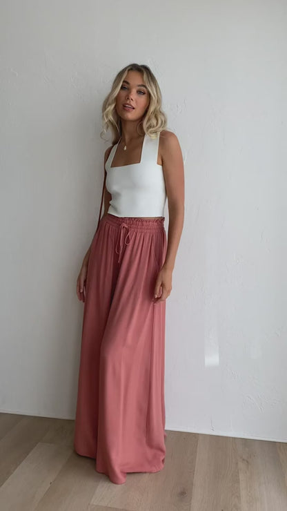 Women's Drawstring-Style Wide Pants